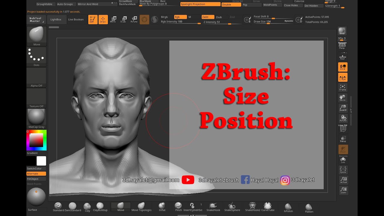 changing size of zbrush