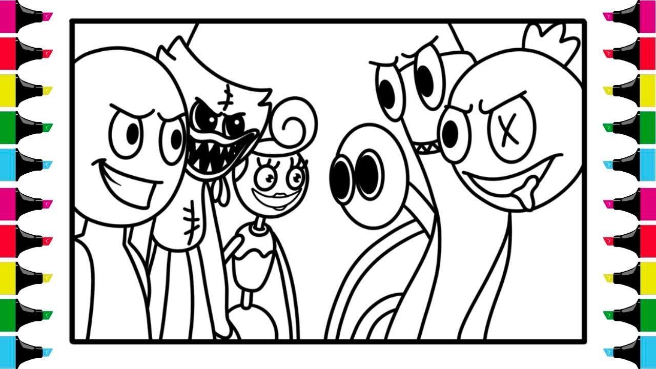 Coloring page Poppy Playtime : All friends 6