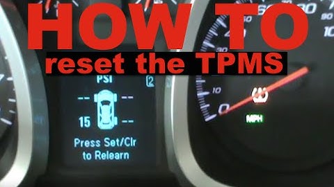Chevy Equinox / GMC Terrain - How to Reset the TPMS