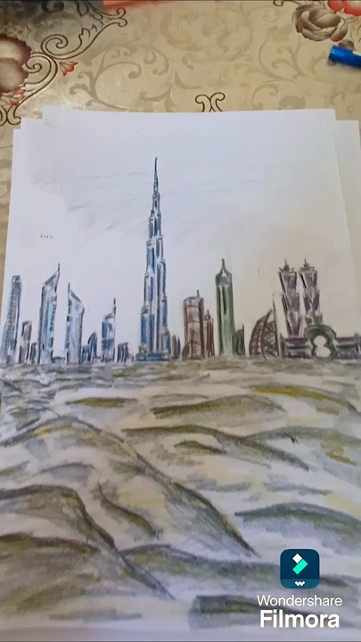 Dubai Skyline Drawing #art #drawing