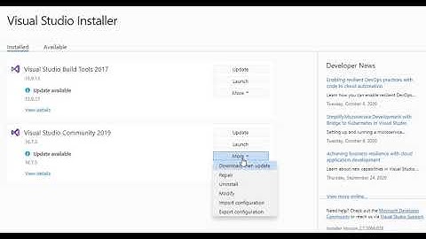 SSDT installation for Visual Studio 2019.