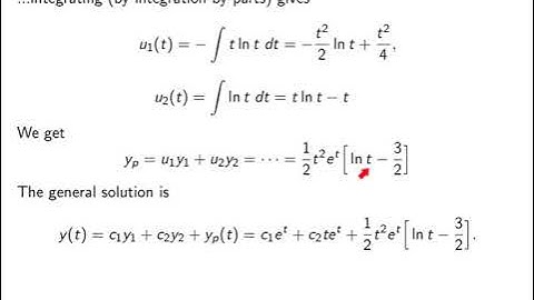 Video3-19: Variation of Parameters; examples. Elementary Differential Equations