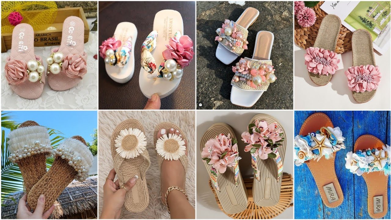 Summer Flower Slippers/ Women wear flip flop slippers/ Beach Slippers/ Girls Slippers