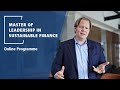 Online Master of Leadership in Sustainable Finance | Frankfurt School