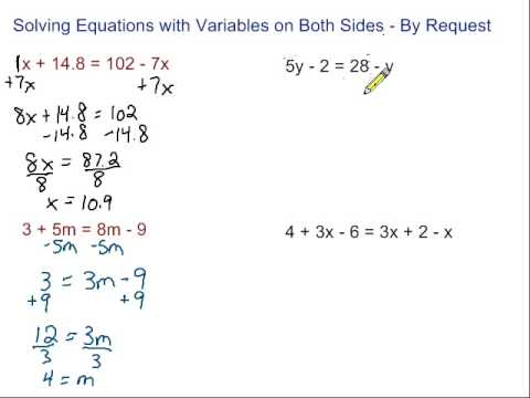 Multi Step Equations Worksheets With Variables On Both Sides  ch 2 lesson 3 objective 1solving 