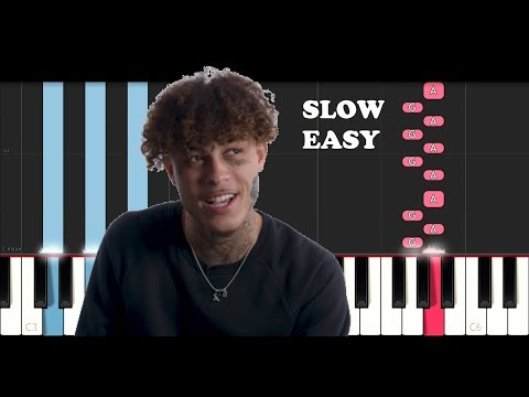 lil-skies-ft.-landon-cube---red-roses-(slow-easy-piano-tutorial)