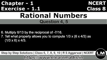 Rational Numbers | Class 8 Exercise 1.1 Question 6 - 7 | NCERT | Learn Maths