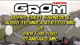 Honda Grom: GoPro, chest harness vs Drift HD