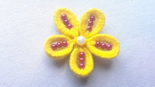 Amazing  woolenflower /handembroidery yarnflower tutorial.