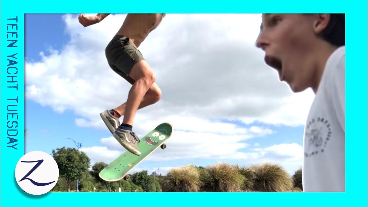 When We’re NOT Sailing: Varial Kick Flip Skateboarding (Teen Yacht Tuesday)