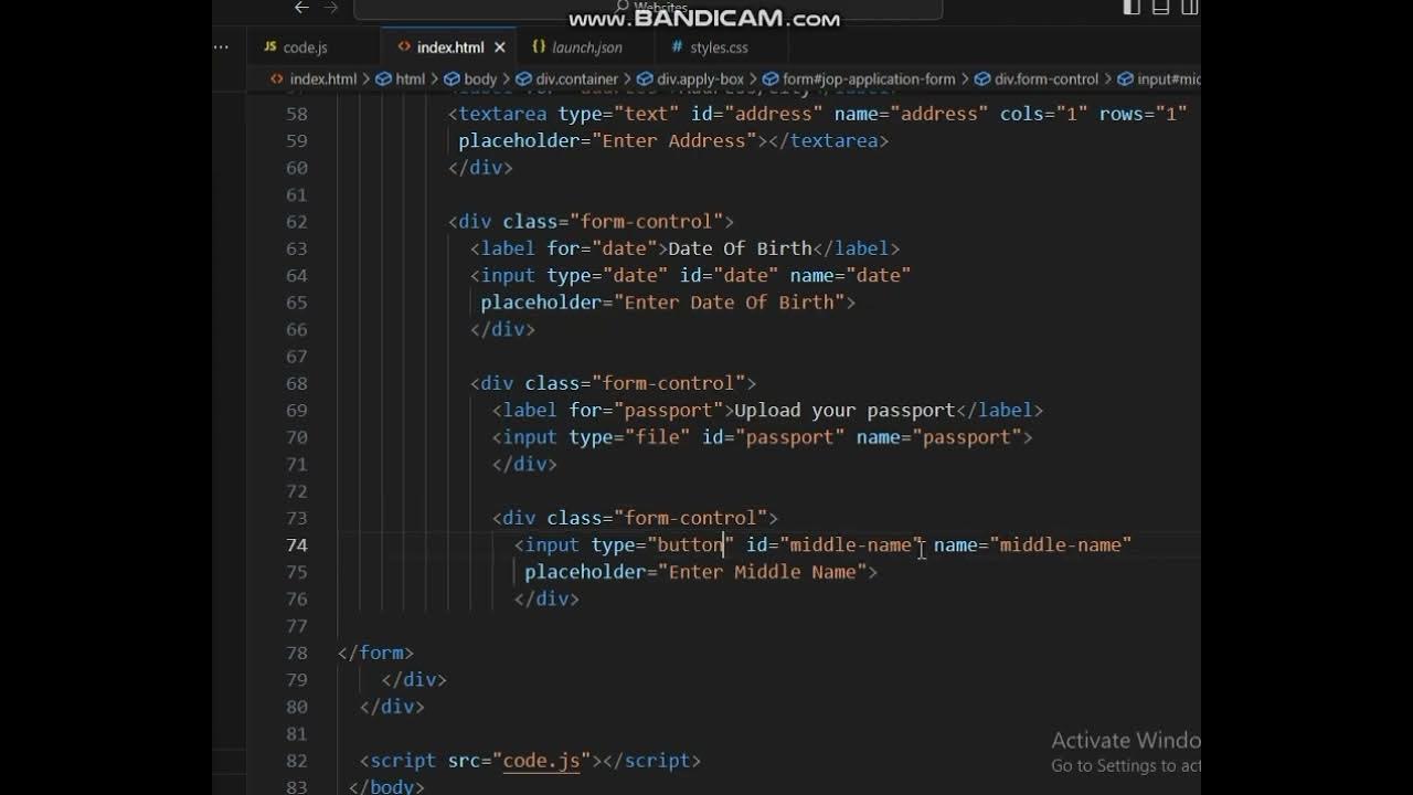 Using Html, Css and Javascript to design a Job application website ...