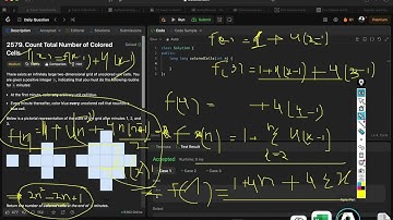 LEETCODE POTD | 05.04.25 | 2579. Count Total Number of Colored Cells | Maths
