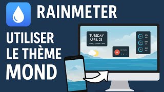 Date et Heure sur votre fond d'écran. Rainmeter Mond Theme screenshot 1