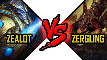 Starcraft 2 Zealot vs Zergling - Starcraft 2 unit Battle Protoss vs Zerg fight