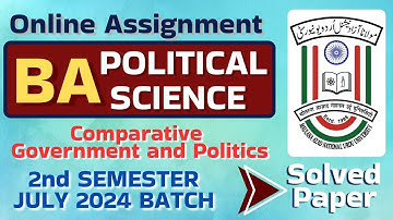 MANUU BA POLITICAL SCIENCE Online Assignment 2nd SEMESTER JULY 2024 BATCH | MANUU Online Assignment