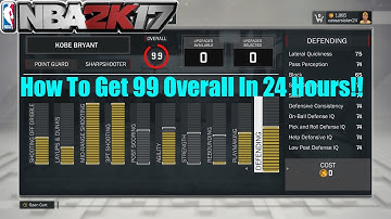 NBA 2K17 - FASTEST WAY TO MAKE YOUR MY PLAYER A 99 OVERALL | HOW TO GET 99 OVERALL IN 24 HOURS!!