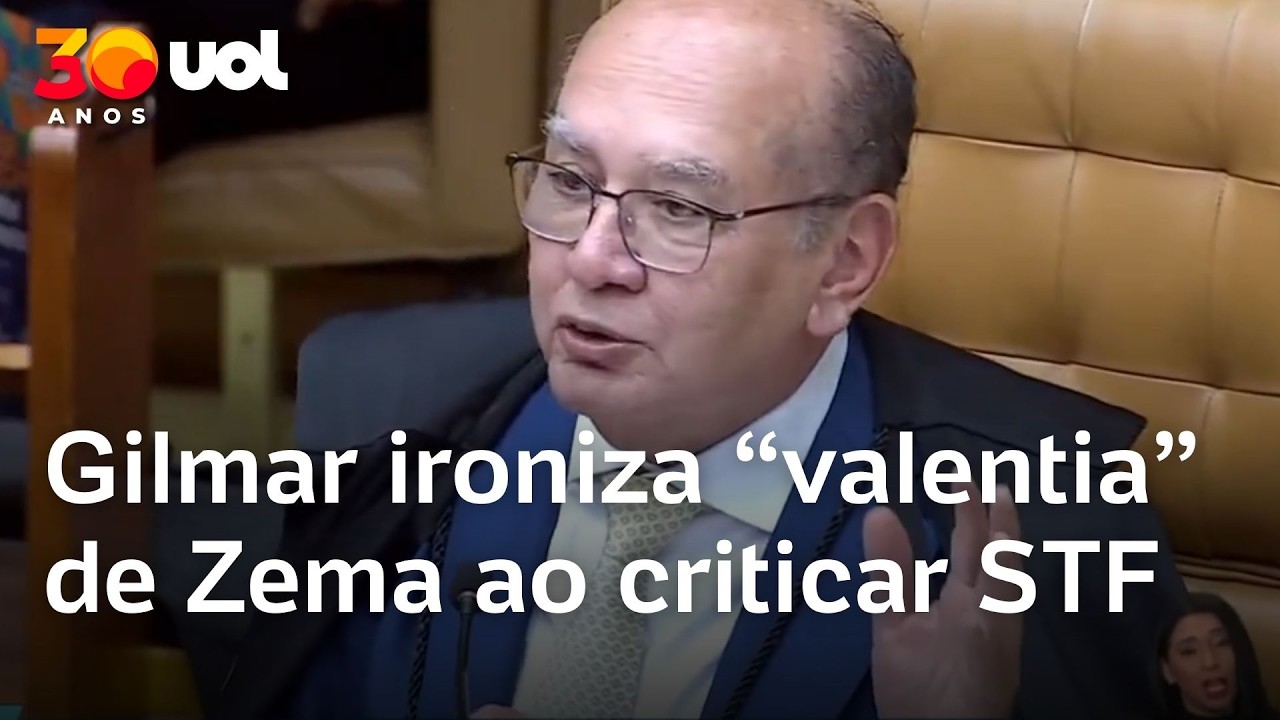 Gilmar ironiza críticas de Zema ao STF; ministro diz ser 'excesso de hipocrisia' do governador de MG