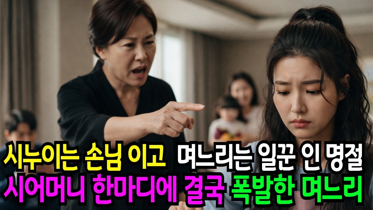 명절 고부갈등, 결국 며느리 폭발했습니다 .시누이는 손님이고, 며느리는 일꾼? |노후사연 | 인생사연 | 감동사연 | 사연라디오 | 오디오북 | 사랑과전쟁