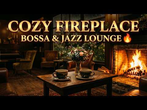 Cozy Fireplace Bossa 🔥 Smooth Jazz Lounge for Quiet Nights