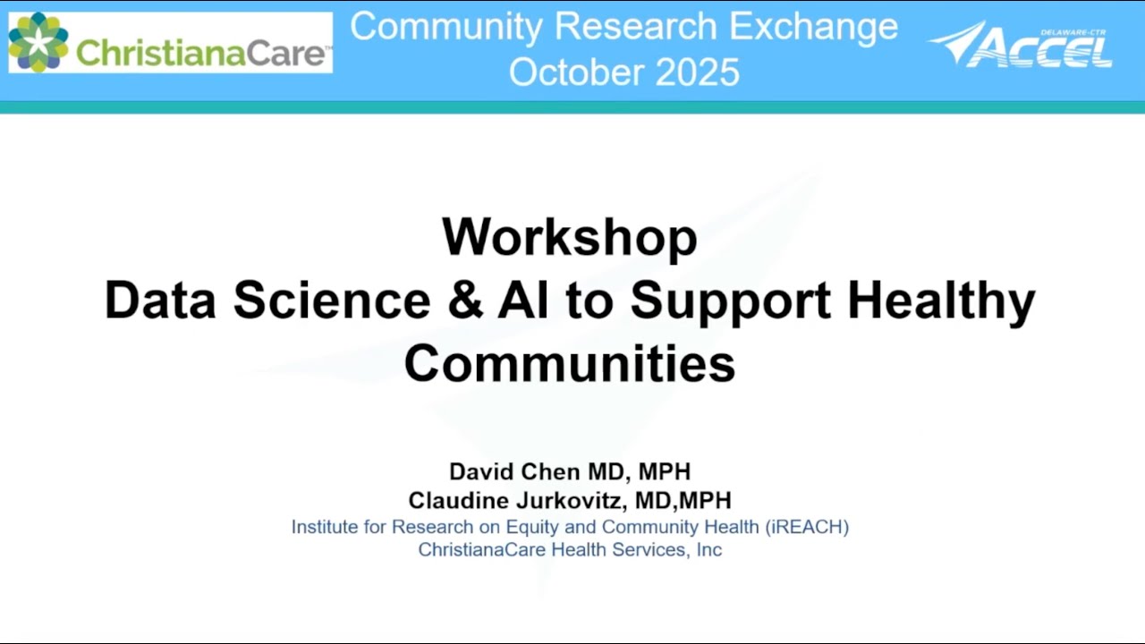 2025 CRE Workshop: Data Science and AI to Support Healthy Communities