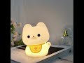 Lucky cat LED night light decorative mood Bedroom Cute animal lamp with sleeping Kids Children gift