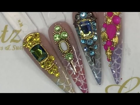 Full Live Tutorial: Mermaid Tails' Nail Designs