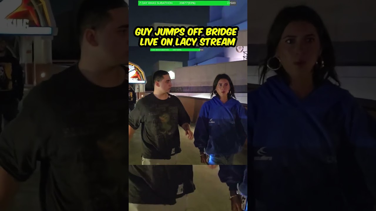 guy jumps off bridge on lacy stream