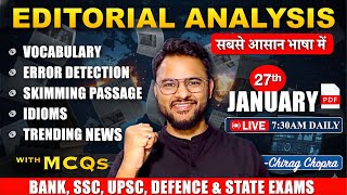 🔥Editorial Analysis | Vocab, Grammar, Skimming, Idioms, Reading | Bank | SSC | UPSC | Defence screenshot 1