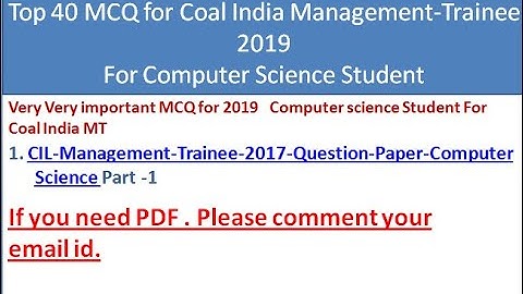 CIL( coal india) Management trainee MCQ for Computer Science- part 1