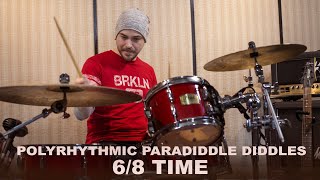 Drum Lesson # 105 - Polyrhythmic Paradiddle Diddles - 6/8 Time - Better Drums - Drum Instruction