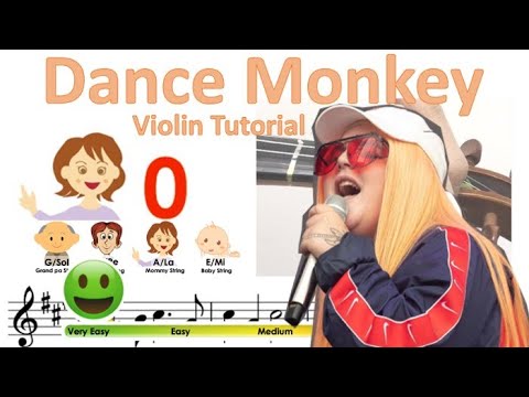 violinsheets Tones and I - Dance Monkey - Violin Tutorial - with sheets -  partitura violino 