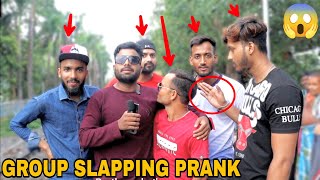 Group Slapping Prank With Reporter || MOUZ PRANK