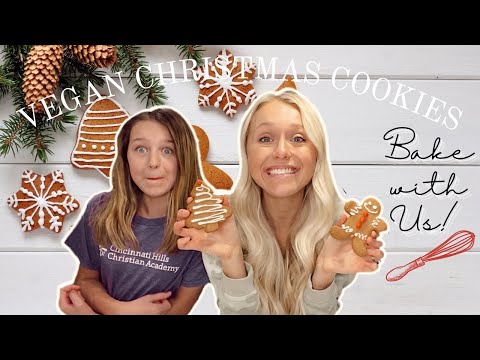 BAKING VEGAN CHRISTMAS COOKIES | Vegan Gingerbread, Red Velvet Crinkle Cookies, & Peppermint Bark!