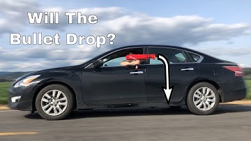 Shooting a Nerf Gun Backwards While Driving At The Bullet