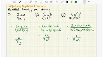 01 Simplifying Algebraic Fractions