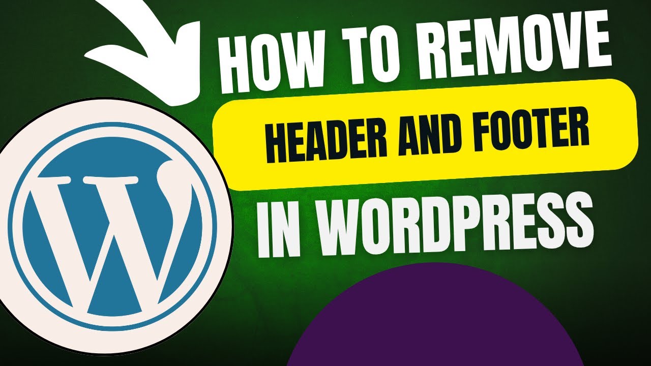How to remove header and footer in WordPress for selected pages - YouTube