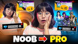 I Helped Sooneeta to Make Her 8 Level Noob V Badge ID Pro & Rich 😱 10000 Diamonds - Garena Free Fire