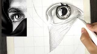 Draw Hyperrealistic eyes I Beginners toolkit to start with charcoal I Step by step tutorial