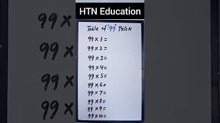 The 9-Second Table of 99 Trick 🔥 #Shorts #maths #mathtricks