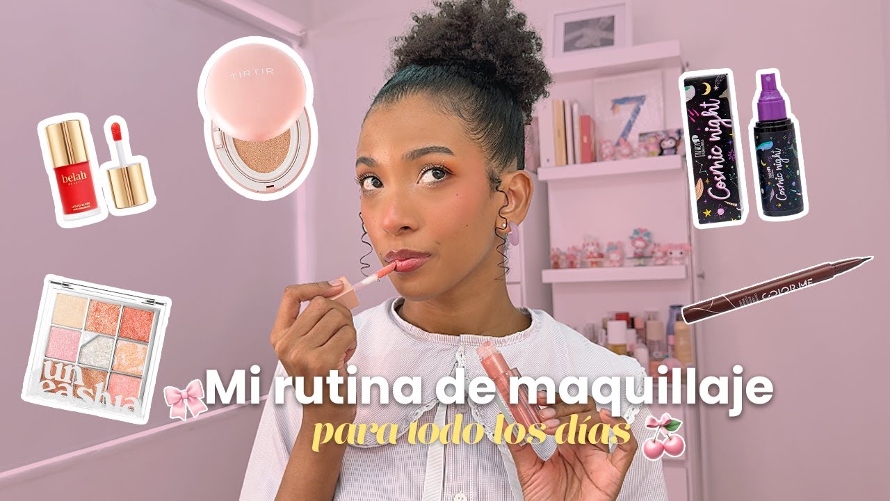 Mi rutina de maquillaje diario con productos colombianos y coreanos + charlita de chicas 🎀