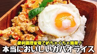 【超感動】便利家電で節約出来て調理もラクラク♪『本当においしい和風ガパオライス』Japanese style gaprao rice