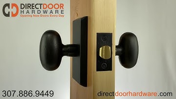 Emtek Sandcast Bronze Egg Door Knob with Style 3 Rosette in Medium Bronze