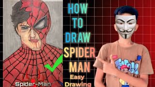Spider man drawing colouring tutorial easy way II