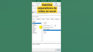 Habilitar separadores de miles en excel