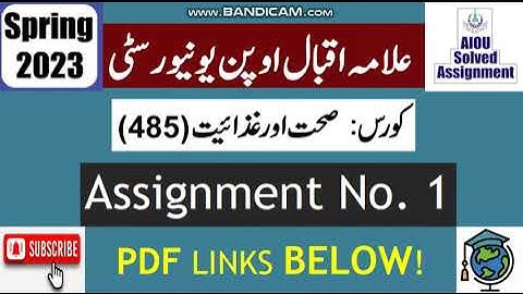 ⏩ AIOU Code 485 Solved Assignment No.1 Spring 2023 || Subject: Health & Nutrition || Level: BA/B.Com