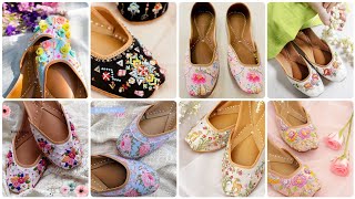 Top 50 Latest Embroidered And Leather Khussa Designs Images 2021