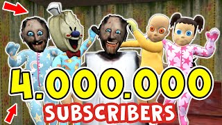 Funny Horror Animation 4.000.000 Subscribers !!! Thanks everyone)) Granny, Scary Teacher, Grandpa