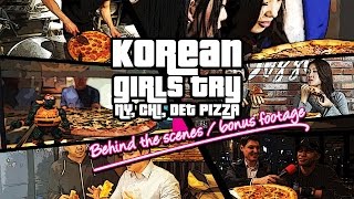 Korean Girls Try NY, CHI \& DET Style Pizza [Bonus footage]