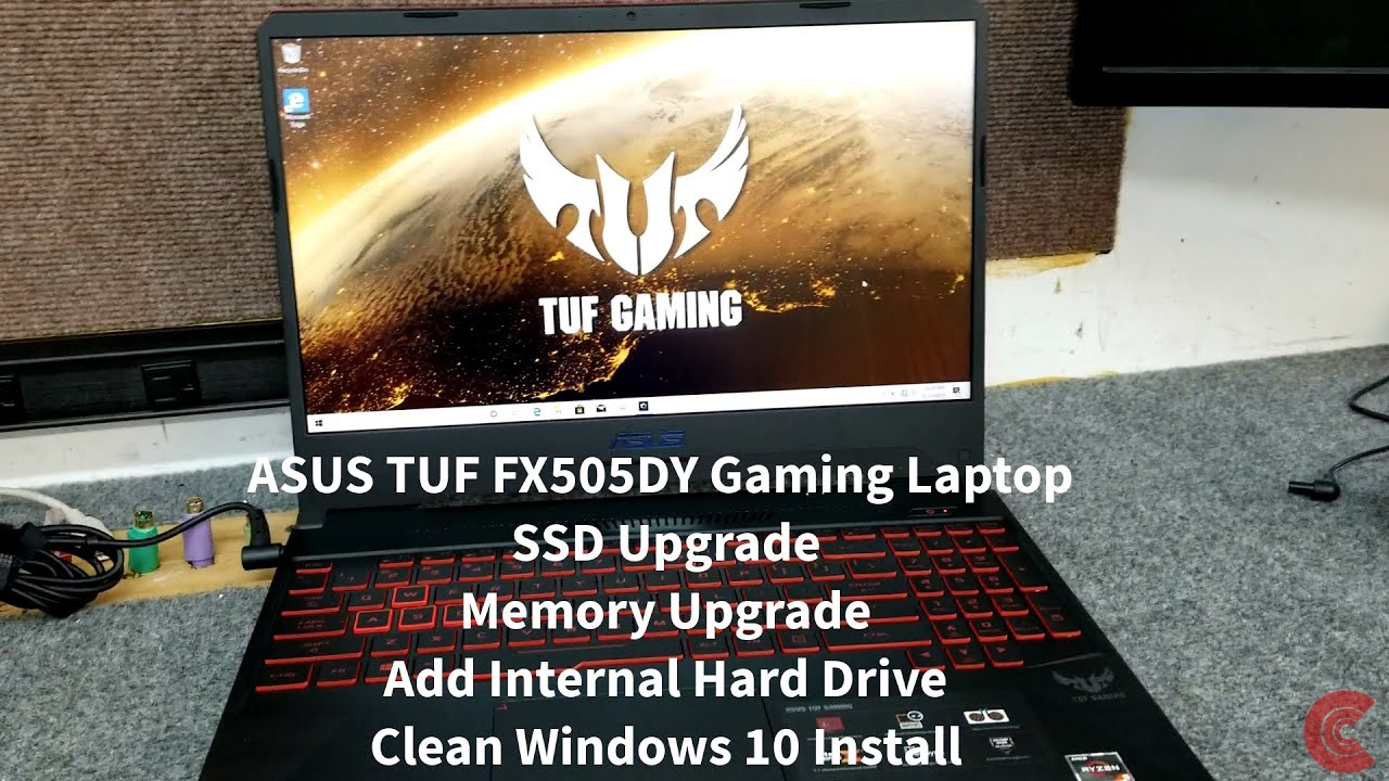 ASUS TUF Laptop SSD, Memory Upgrade \u0026 Add Internal Hard Drive, clean Windows 10 install
