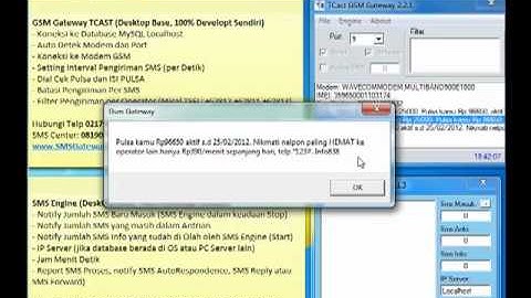 TUTORIAL SOFTWARE SMS GATEWAY TCAST DIAL